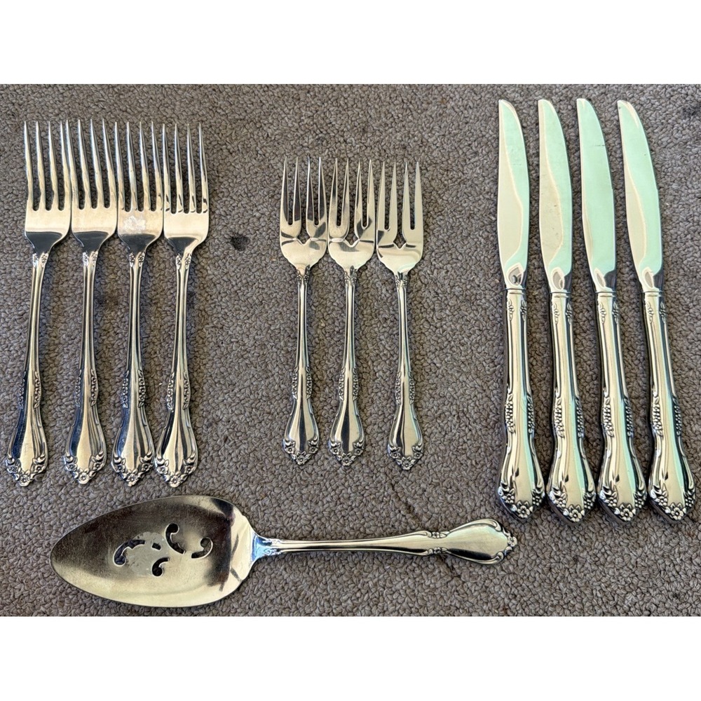 Lot of 12 Wm A Rogers Oneida LTD Mansfield Amadeus Deluxe Stainless Flatware EUC